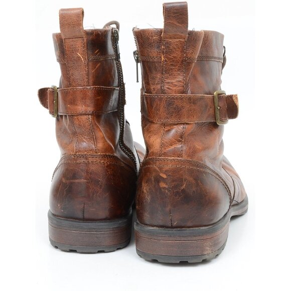 Aston Grey Rockcastle 2 Brown Leather Lace-up Buckle Combat Moto Boots Men's 13 - Picture 7 of 11